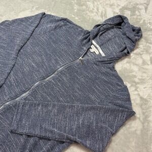 Rae Dunn Women's XL Full‎ Zip Hoodie Blue Heathered Lightweight Jacket